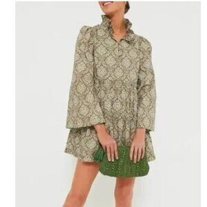 Tuckernuck Olive Green Printed Ruffled Mini Dress